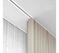 Heavy Duty Ceiling Mount Recessed Curtain Track - 2.5m Sliding Curtain Rail for Bedroom Hotel Hospital Room Divider - Pre-Built White Curtain Rod