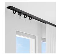 Heavy Duty Ceiling Mount Track System 6-16ft Aluminum Seamless Sliding Room Divider Ideal for Bedroom & Living Room Privacy Black Finish Adjustable Length