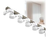Heavy Duty Ceiling Track S-Shape Wave Curtain Rail Serpentine Soundproof Rod Built-in Track System for Living Room & Bedroom Adjustable 1-6m (Color: Champagne)
