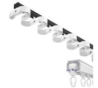 Heavy Duty Ceiling Track System Water Wave Serpentine Rail Straight Wall-Mounted Track Runner Adjustable Length 1m-6m Includes Tape Set Black Finish for Smooth Operation.