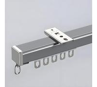 Heavy-Duty Ceiling/Wall Mount Track Set for Sliding Room Divider & Shower Rods 100-400cm (Gray 200cm/6.6FT) Includes Soundproof Strips Perfect for Bathrooms.