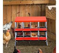 Heavy Duty Chicken Nesting Box, 8 Compartment with Legs, Automatic Roll-Away Egg Collection, Galvanised Steel Poultry Nest for Hens, Wall Mountable or Freestanding with Ventilation & Removable Trays