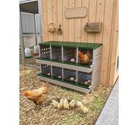 Heavy Duty Chicken Nesting Box, Galvanized Steel Hen Laying Box with Automatic Egg Collection & Easy-Clean Design, 8-Compartment Chicken Nest Box with Ventilation Holes for Ducks, Hens