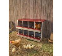 Heavy Duty Chicken Nesting Box, Galvanized Steel Hen Laying Box with Automatic Egg Collection & Easy-Clean Design, 8-Compartment Chicken Nest Box with Ventilation Holes for Ducks, Hens