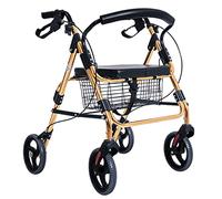 Heavy Duty Child Rollator Walker with Seat & Wheels for Kids with Cerebral Palsy, Foldable Metal Rolling Walker for Lower Limb Mobility Support Training