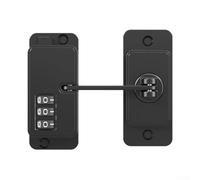 Heavy Duty Child Safety Lock with Combination Code for Fridge and Kitchen Cabinets, No Drilling Required ABS Metal Door Hardware, Adjustable Window Latch to Prevent Opening(Flat Style Black)