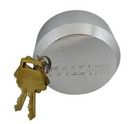 Heavy Duty Chrome Plated Steel 73mm Round Concealed Padlock with 2 Brass Keys (Lock)