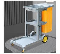 Heavy-Duty Cleaning Cart with Silent Rubber Wheels, High-Strength Frame, Large Capacity Bag, Supports Up to 150kg for Efficient Housekeeping Operations