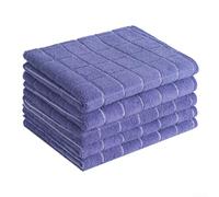 Heavy Duty Cleaning Towels 30cm for Kitchen Bathroom(Deep Purple) | absorbent microfiber, wipes dry instantly, 30x30cm size, 5 pack value, lint free finish