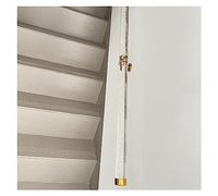 Heavy Duty Clear Acrylic Stair Handrail Kit Non-Slip Transparent Wall-Mount Railing for Indoor Stairs Custom Size 340cm (11ft) with Gold Bracket