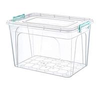 Heavy Duty Clear Plastic Storage Boxes Stackable Containers with Locking Lid (2, 30 Litre)