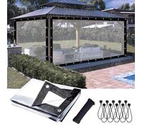 Heavy Duty Clear PVC Tarpaulin 0.18mm Waterproof Cover for Greenhouse, Patio, Boat, and More(6x12 FT)