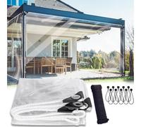 Heavy Duty Clear Tarp 0.4mm Thick - Waterproof Tarpaulin for Greenhouse, Camping, Outdoor Use with Bungee Cords,1pcs(1.6x4.9 FT)