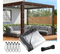 Heavy Duty Clear Tarp, Waterproof Anti-Tear Wear Resistant Transparent Cover with Rustproof Grommets for Garden Chicken RV Home Renovation Clear, 11×20 FT