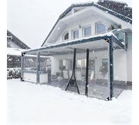 Heavy Duty Clear Tarp Waterproof with Grommets for Patio Winterizing, Greenhouse, and Outdoor Use - Transparent PVC Vinyl Windproof Cover(H2.4xW7m/H7.8xW22.9ft)