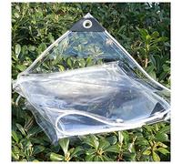 Heavy Duty Clear Tarpaulin 400g/㎡ Waterproof PVC Tarp Sheet with Eyelets - 0.35mm Thick Transparent Cover for Home Garden Outdoor, Windproof Camping, Size: 2x7m