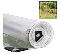 Heavy Duty Clear Tarpaulin 420g m² Waterproof Transparent PVC Tarp with Reinforced Eyelets for Greenhouses Gazebos Chicken Coops and Outdoor Protection