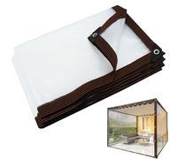 Heavy Duty Clear Tarps Waterproof Outdoor Cover with Grommets Transparent Vinyl Tarp for Greenhouse Pavilion Camping Rainproof Protection (1x8m/3.3x26.2ft)