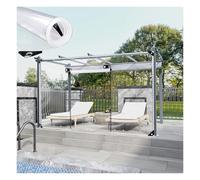 Heavy Duty Clear Tarps with Zipper Door, Waterproof Outdoor Gazebo Curtains, Customizable Cut-to-Size Containment Tarp, 0.5mm Thickness