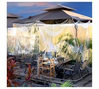 Heavy Duty Clear Vinyl Tarps Waterproof Tear Resistant Tarp Cover with Grommets & Ropes for Outdoor Use Ideal for Patios Greenhouses and Pavilions (1.5x3m)