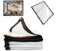 Heavy Duty Clear Waterproof Tarp 2x5m Transparent Vinyl Tarpaulin with Grommets for Chicken Coop Pergola Porch Gazebo Durable Plastic Cover for Outdoor Use