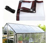 Heavy Duty Clear Waterproof Tarpaulin With Grommets, Waterproof Transparent Tarpaulin Cover, For Outdoor Camping, Deck, And Garden Furniture(6X12 Ft)