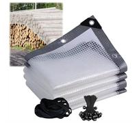 Heavy Duty Clear Waterproof Tarps - 0.3mm Plastic Patio Enclosure Mesh Vinyl Tarp for Camping, Covering Porch, Henhouse, and Plants