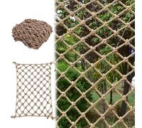 Heavy Duty Climbing Cargo Net For Adults - Versatile Fitness & Playground Rope Netting, 1cm Thick, Durable Backyard Wall Grid Brown Brown 16x23ft / 5x7(m)