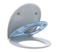 Heavy Duty Closed Front Plastic Toilet Seat with Cover Will Slow Close, Never Loosen 2 in 1 Soft Close Toilet Seat for Bathroom, Resin