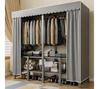 Heavy Duty Closet Organizer, Extra Large Portable Foldable Garment Rack with Cover, Freestanding Clothes Storage Solution for Coats and Accessories
