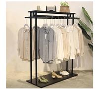 Heavy Duty Clothes Garment Rack Rack Retail Display Stand, Freestanding Hangers Clothes Shelves Closet Hanging Rack, Double Hanging Rods Clothing Racks for Bedroom/Laundry Room/Retail Store