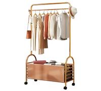 Heavy Duty Clothes Rail on Wheels with Storage Shelf Minimalist Garment Rack for Entryway Bedroom Living Room - Holds up to 100kg Available in 60CM/80CM/100CM Sizes