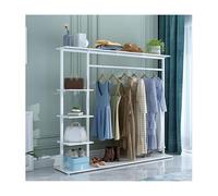 Heavy Duty Clothing Rack with 5 Tier Shelves Free Standing Metal Garment Rack with Hang Rod Modern Wardrobe Closet Organizer for Home & Retail Display