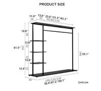 Heavy Duty Clothing Rack with 5 Tier ShelvesFree Standing Metal Garment Rack with Hang Rod Modern Wardrobe Closet Organizer for Home & Retail Display