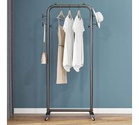 Heavy-Duty Clothing Rack with Universal Wheels & Side Hooks, 70cm Retail Garment Display Stand for Boutique Store, Black, Sturdy & Portable Hanger Solution