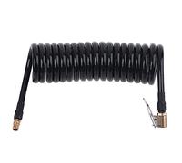 Heavy Duty Coiled Air Hose Polyurethane Air Compressor Coil Hose Stretch 3 Meters Length Fitting for Industrial Black Compressor
