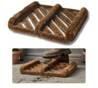 Heavy Duty Coir Door Mat | Outdoor Shoe & Boot Scraper - Herringbone Design, All-Weather Coconut Fibre Entrance Mat