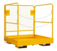 Heavy Duty Collapsible Forklift Safety Cage Man Basket, 36x36 in, 1200 lbs Capacity, Carbon Steel with Door Chain, Industrial Work Platform for Lifting & Maintenance, Without Casters