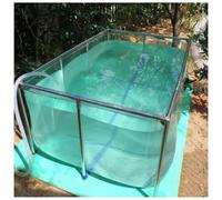 Heavy Duty Collapsible PVC Pond Tank - Clear Above Ground Aquarium Pool with View Window & Drain Valve | Versatile Indoor/Outdoor Use for Koi, Turtles, Fish Breeding, Gardens | Easy Setup
