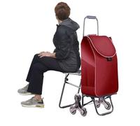 Heavy Duty Collapsible Spring Cart for SeniorsFoldable Portable Trolley with Waterproof Cover 6Wheel Stair Climber Ideal for Outdoor Use Football RedMultiFunction Utility Cart