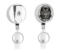 Heavy Duty Colored Astro Pet Badge Reel with 360° Swivel Alligator Clip & 24" Retractable Nylon Cord Lightweight Name Badge Holder for Nurse Teacher Office Worker Id Card Decor