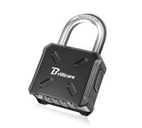 Heavy Duty Combination Lock, 4 Digit Padlock Metal Outdoor, Weatherproof Alloy Locks One-Touch Unlocking, High Security Large Padlocks for Sheds, Fence, Gate Hasps, Storage Unit-Black