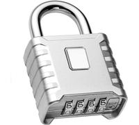 Heavy Duty Combination Padlock, Large Outdoor Weatherproof Padlock, Design of Hidden Password & High Security, Resettable Combination Lock for Gate, Fence, Gym Locker, Sports Locker (Silver)