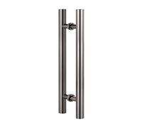 Heavy Duty Commercial Grade Stainless Steel Barn Door Handle, H Shaped Double Sided Push Pull Handles for Interior and Exterior Doors, Dark Grey (60cm x 40cm)