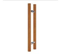 Heavy Duty Commercial Grade Wooden Modern Push Door Handle Barn Door Handle Glass Handles Mirror Polished Chrome Finish /60cm,Brown-L:100cm/60cm