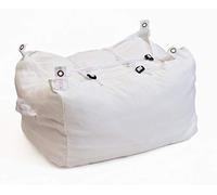 Heavy Duty Commercial Laundry Bag - Large Washable Linen Hamper Bag, Ideal for Hotels, Gyms, Hospitals & Care Homes. Secured with three buckle straps- Large capacity. (White)