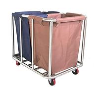 Heavy Duty Commercial Laundry Cart with Removable Bags and Sturdy Metal Frame for Efficient Room Service and Hotel Use