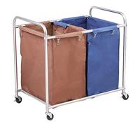 Heavy Duty Commercial Laundry Cart with Removable Bags and Sturdy Metal Frame for Efficient Room Service and Hotel Use