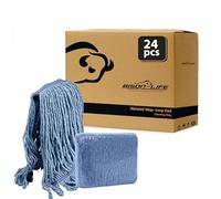 Heavy Duty Commercial Mop Head, Industrial Blue Cotton Looped End String Cleaning Refill Case, Adjustable, Lightweight, Durable, Portable, User-friendly, Compact, Replacement, Wet