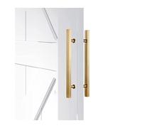 Heavy Duty Commercial Sliding Glass Barn Door Handle Pull, H-molding Contemporary Interior Exterior Door Pull Push Handles, 20/23/32/47/59inch Long, Back-to-Back Mount (Brushed GOL